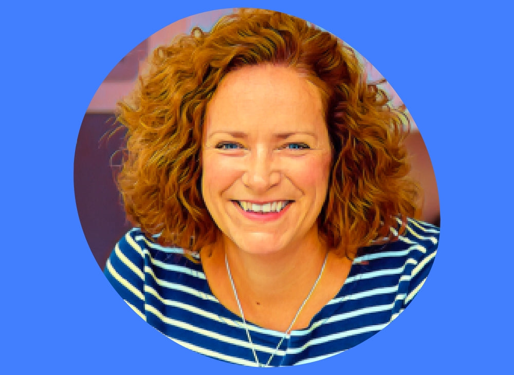 Photo of Sarah King on a blue background