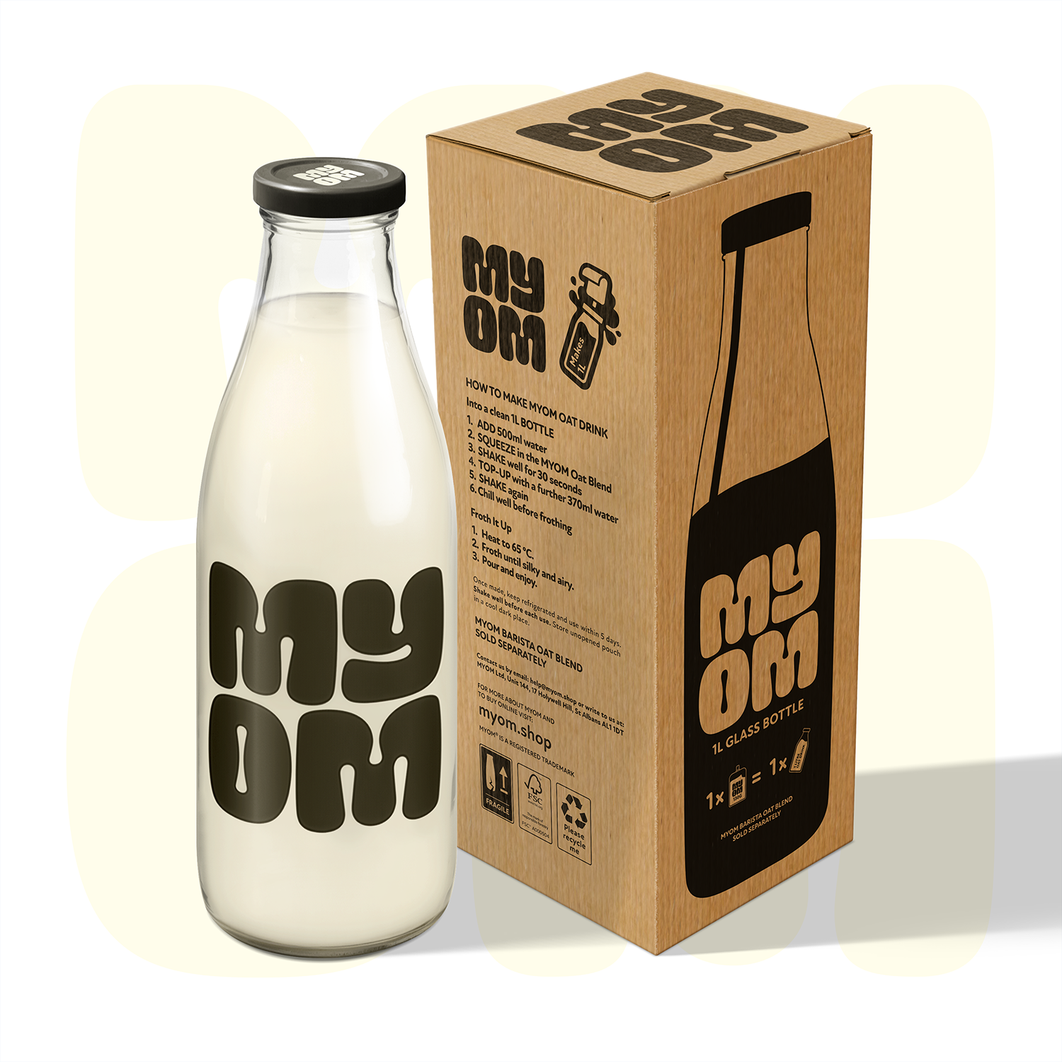 MYOM 1L Barista Oat Milk Bottle