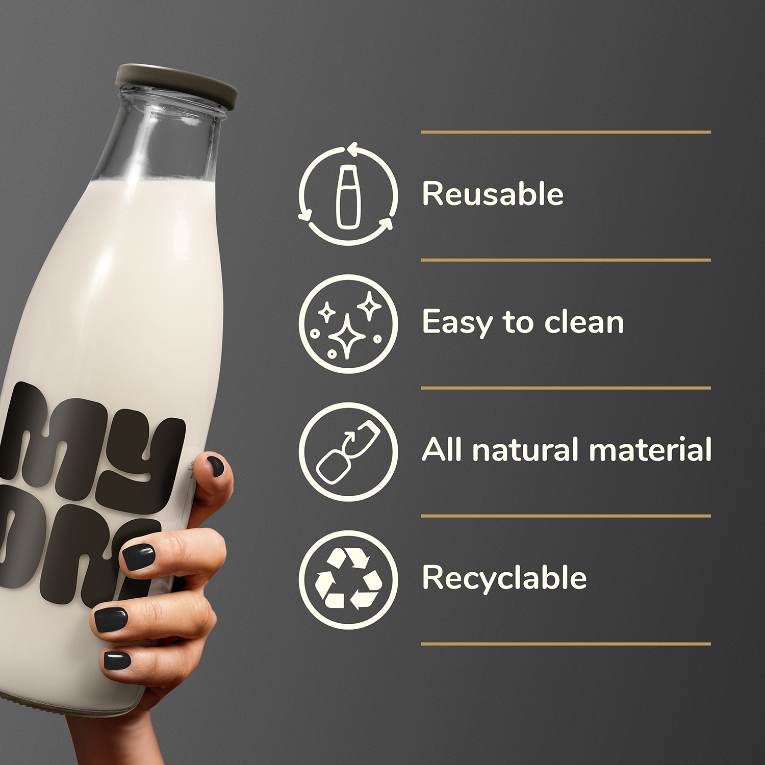 MYOM 1L Barista Oat Milk Bottle