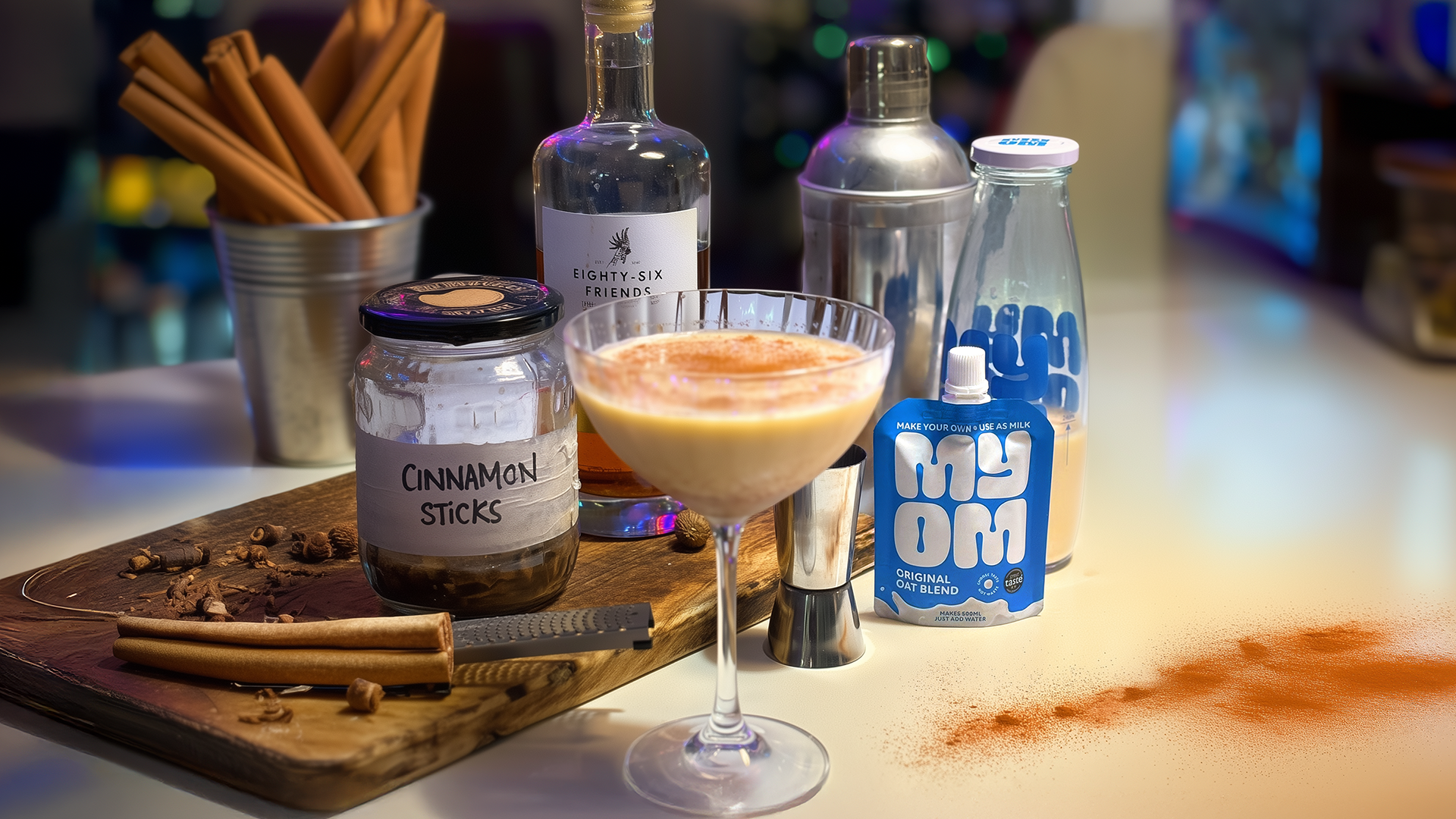 Vegan oatnog made with MYOM Oat Milk – dairy-free eggnog recipe UK