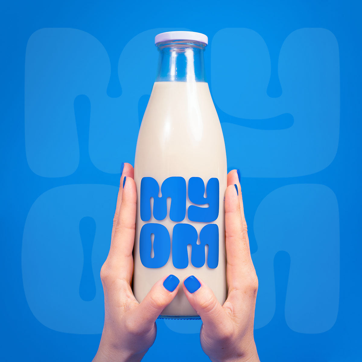 MYOM 1l Glass Milk Bottle With Screw Top Lid