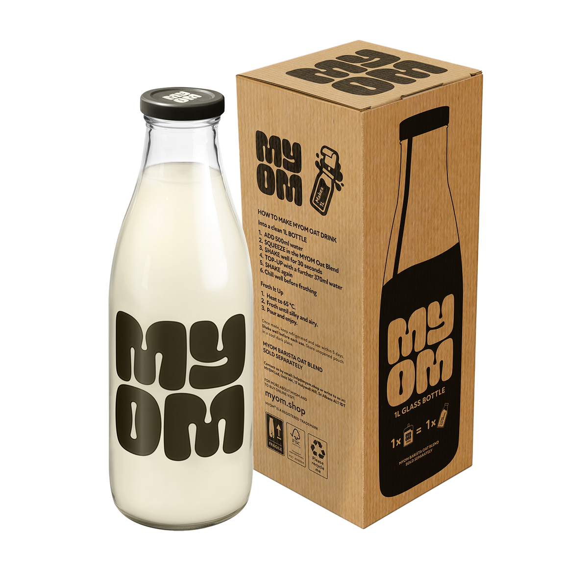 FREE GIFT - Large Barista Glass Milk Bottle