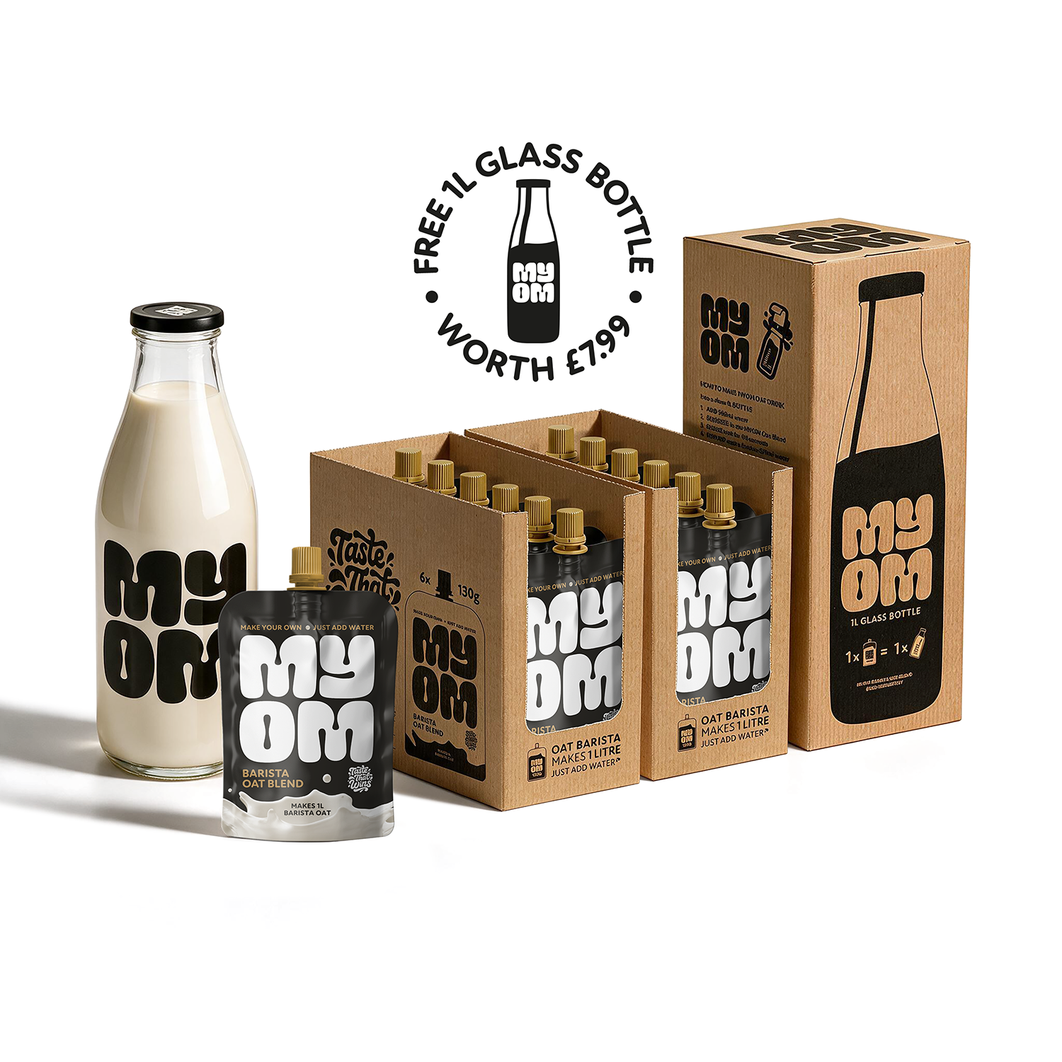 MYOM 1L Barista Oat Milk-Free Drink Value Bundle